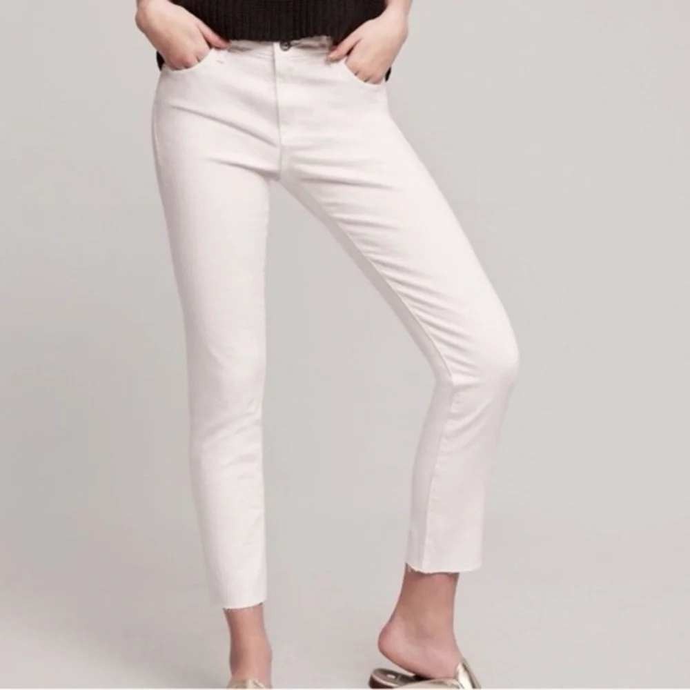 AG Adriano Goldschmied Stevie Ankle Jeans Womens 29R White Slim Straight Classic